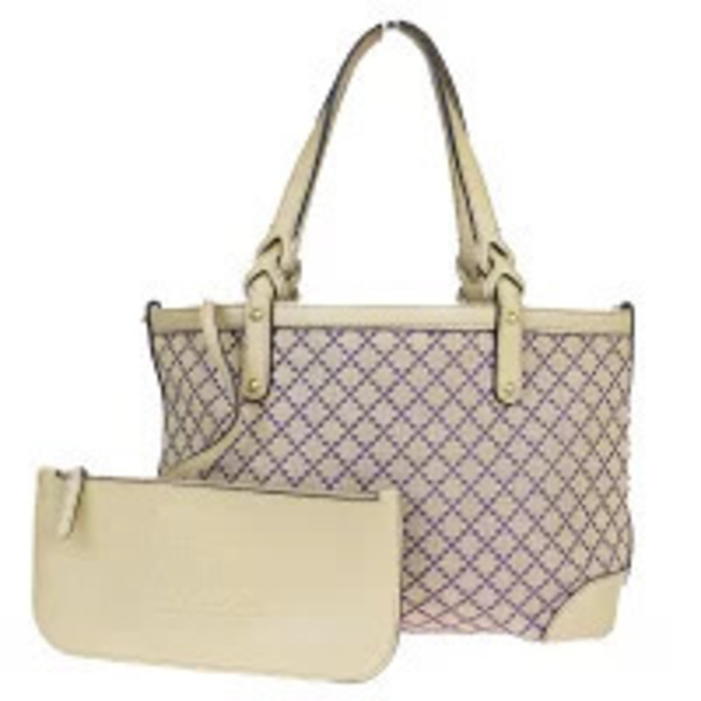 Gucci GG canvas leather tote bag beige
